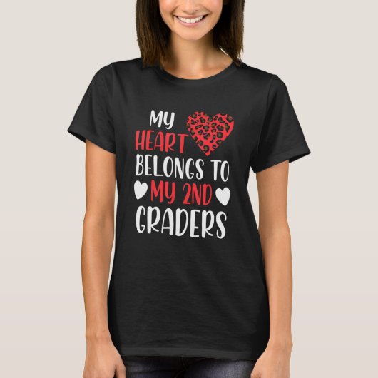 My Heart Belongs To Valentines Day Second Grade Te T-shirt (Voorkant)