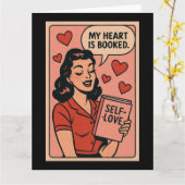 My Heart Is Booked: Self-Love Valentine Kaart (Gele Bloem)