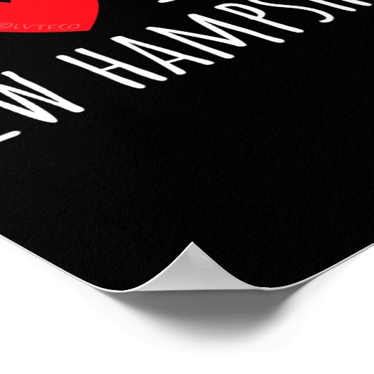 My Heart Is In New Hampshire Cute American State  Poster (Hoek)