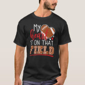 My Heart is on That Field Game Day Vibes Football T-shirt (Voorkant)