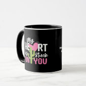 My Heart Is Stuck On You Cactus Heartfelt Design  Mok (Voorkant links)