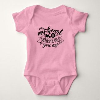 My Heart is Wherever You Are Cute Romantic Baby  Romper