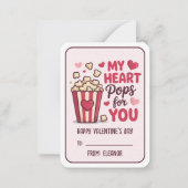 MY HEART POPS FOR YOU Valentines Day Classroom Notitiekaartje (Voorkant)
