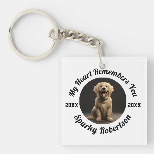 My Heart Remembers You Pet Memorial Sleutelhanger (voorkant)