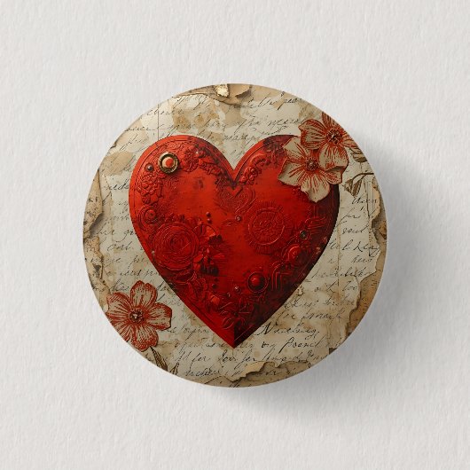 My Heart Ronde Button 3,2 Cm (Voorkant)
