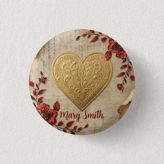 My Heart  Ronde Button 3,2 Cm (Voorkant)