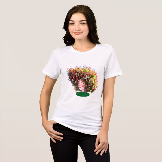 My Heart Still Young – Artistic Tree Hair Girl  Tri-Blend Shirt (Voorkant volledig)