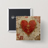 My Heart  Vierkante Button 5,1 Cm (Voorkant /achterkant)