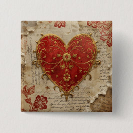 My Heart Vierkante Button 5,1 Cm