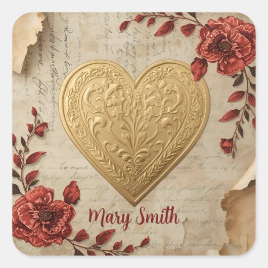 My Heart  Vierkante Sticker (Voorkant)