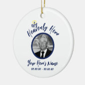 My Heavenly Hero White Memorial Ornament w / blauw (Links)