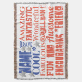 My Hero bewonderenswaardige kwaliteiten Typografie Deken (Voorkant Verticaal)