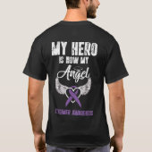 My Hero Is Now My Angel Alzheimer Awareness T-shirt (Achterkant)