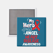 My Hero Is Now My Angel Heart Disease Awareness  Magneet (Voorkant / Achterkant)