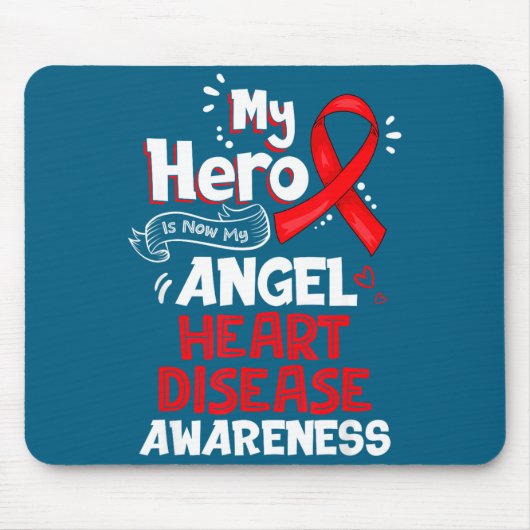 My Hero Is Now My Angel Heart Disease Awareness  Muismat (Voorkant)