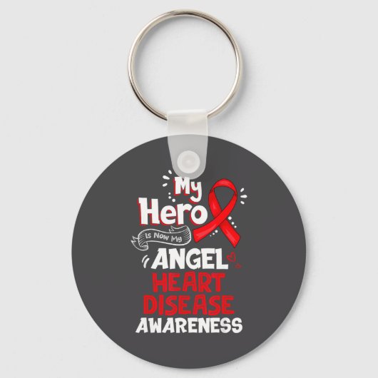 My Hero Is Now My Angel Heart Disease Awareness  Sleutelhanger (Voorkant)