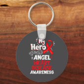 My Hero Is Now My Angel Heart Disease Awareness  Sleutelhanger (Voorkant)