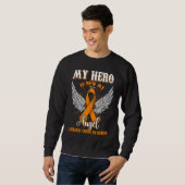 My Hero Is Now My Angel Leukemia Awareness Orange Trui (Voorkant volledig)