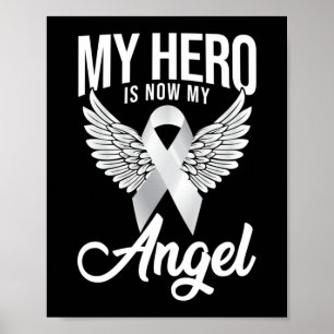 My Hero is Now My Angel Lung Cancer Awareness Poster