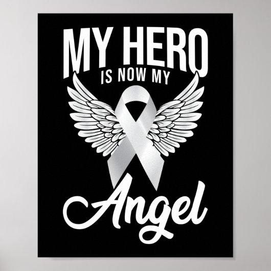 My Hero is Now My Angel Lung Cancer Awareness Poster (Voorkant)