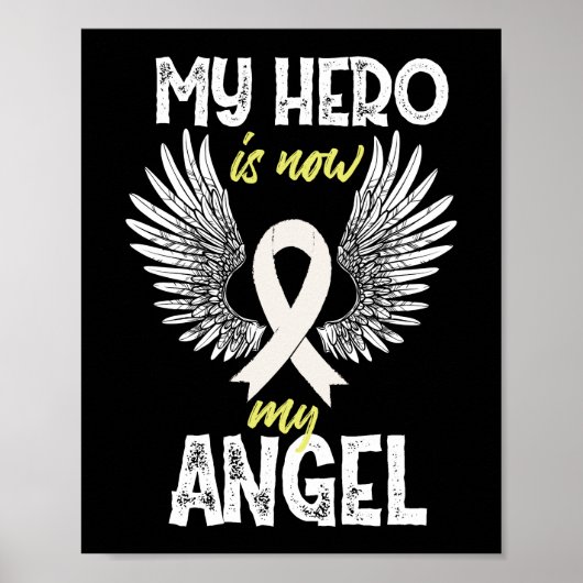 My Hero is Now My Angel Lung Cancer Awareness Poster (Voorkant)