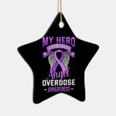 My Hero is Now My Angel Overdose Awareness Support Keramisch Ornament (Rechts)