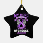 My Hero is Now My Angel Overdose Awareness Support Keramisch Ornament (Achterkant)