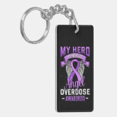 My Hero is Now My Angel Overdose Awareness Support Sleutelhanger (Voorkant Links)