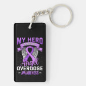 My Hero is Now My Angel Overdose Awareness Support Sleutelhanger (achterkant)