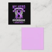 My Hero is Now My Angel Overdose Awareness Support Vierkante Visitekaartje (Voorkant / Achterkant)