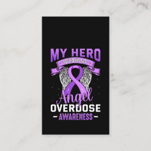 My Hero is Now My Angel Overdose Awareness Support Visitekaartje