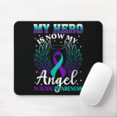 My Hero Is Now My Angel Suicide Purple Turquoise S Muismat (Met muis)