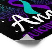 My Hero Is Now My Angel Suicide Purple Turquoise S Poster (Hoek)