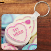 "My Hero" love hart sweets Keyring Sleutelhanger (Achterkant)