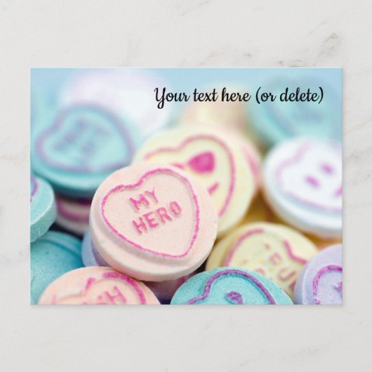 "My Hero" Love Heart Sweets Briefkaart (Voorkant)