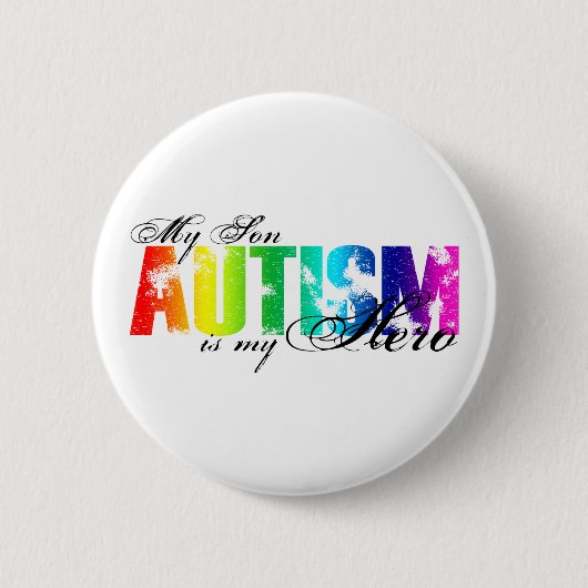 My Hero My Son - autisme Ronde Button 5,7 Cm (Voorkant)