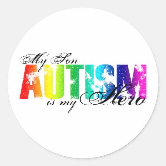 My Hero My Son - autisme Ronde Sticker (Voorkant)