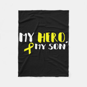 My Hero My Son - Gold Ribbon Kinderkanker Award Fleece Deken