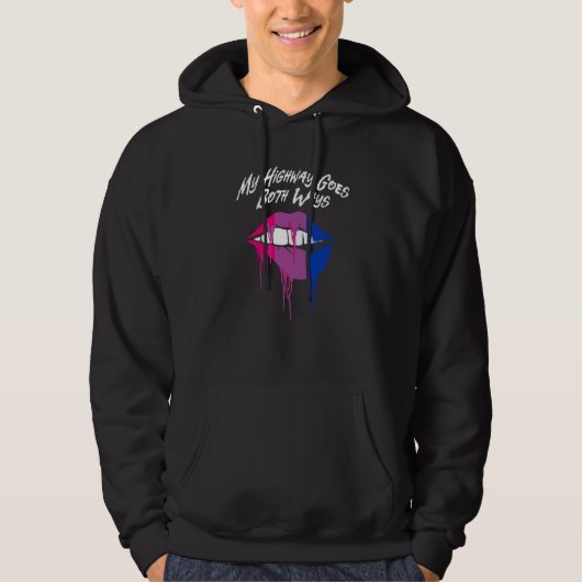 My Highway Goes Both Ways Bisexual LGBTQ Bi Pride Hoodie (Voorkant)