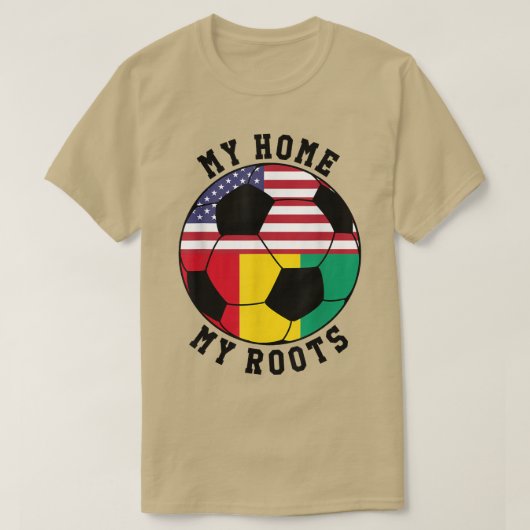 My Home My Roots Guinea Flag Soccer  T-shirt (Design voorkant)