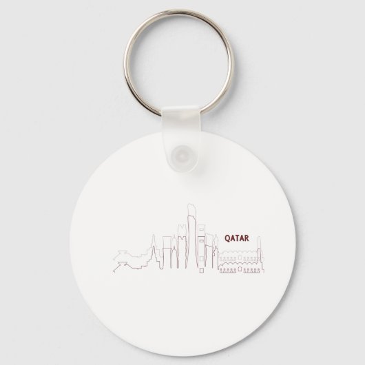 My Home Qatar – Minimalist Design Sleutelhanger (Voorkant)