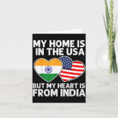 My Home Usa My Heart India Indian American Pride F Kaart (Voorkant)
