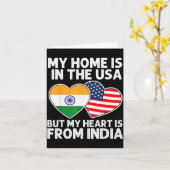 My Home Usa My Heart India Indian American Pride F Kaart (Gele Bloem)