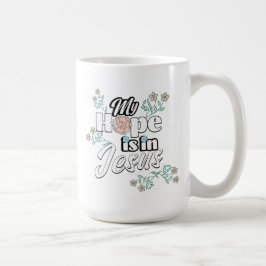 My Hope is in Jesus Pink Floral Koffiemok