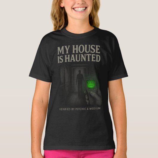 My House is Haunted Jeugd T-shirt (zwart) (Voorkant)