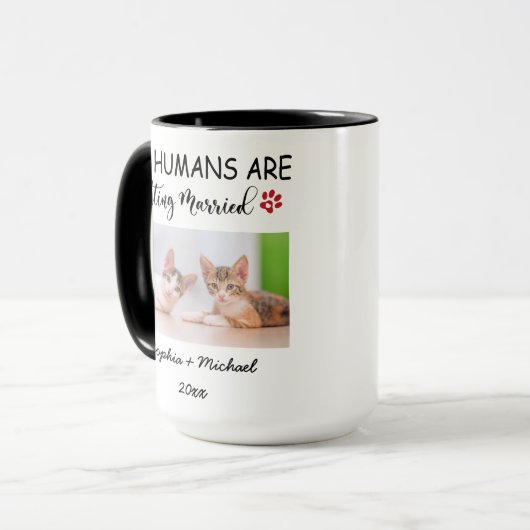 My Humans Are Getting Married – 2 Custom Cat Photo Mok (Voorkant links)