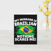 My Husband Is Brazilian Funny Brazil Flag Gift For Kaart (Gele Bloem)