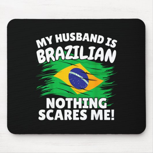 My Husband Is Brazilian Funny Brazil Flag Gift For Muismat (Voorkant)