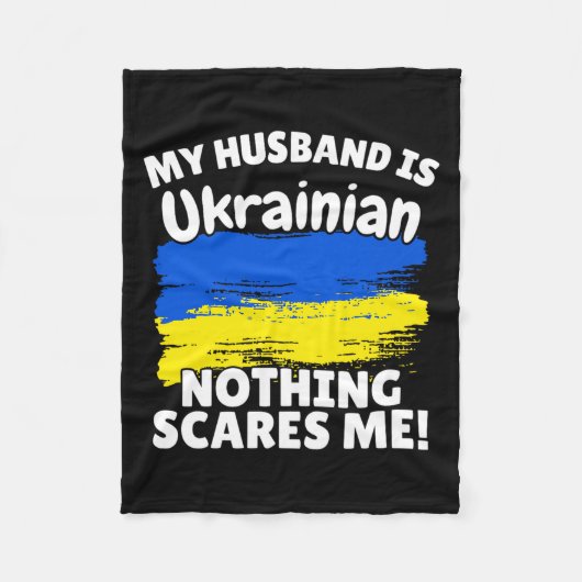 My Husband Is Ukrainian Funny Ukraine Flag Gift Fo Fleece Deken (Voorkant)