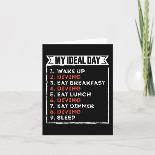 My Ideal Day Funny Diving Birthday Gift Kaart (Voorkant)